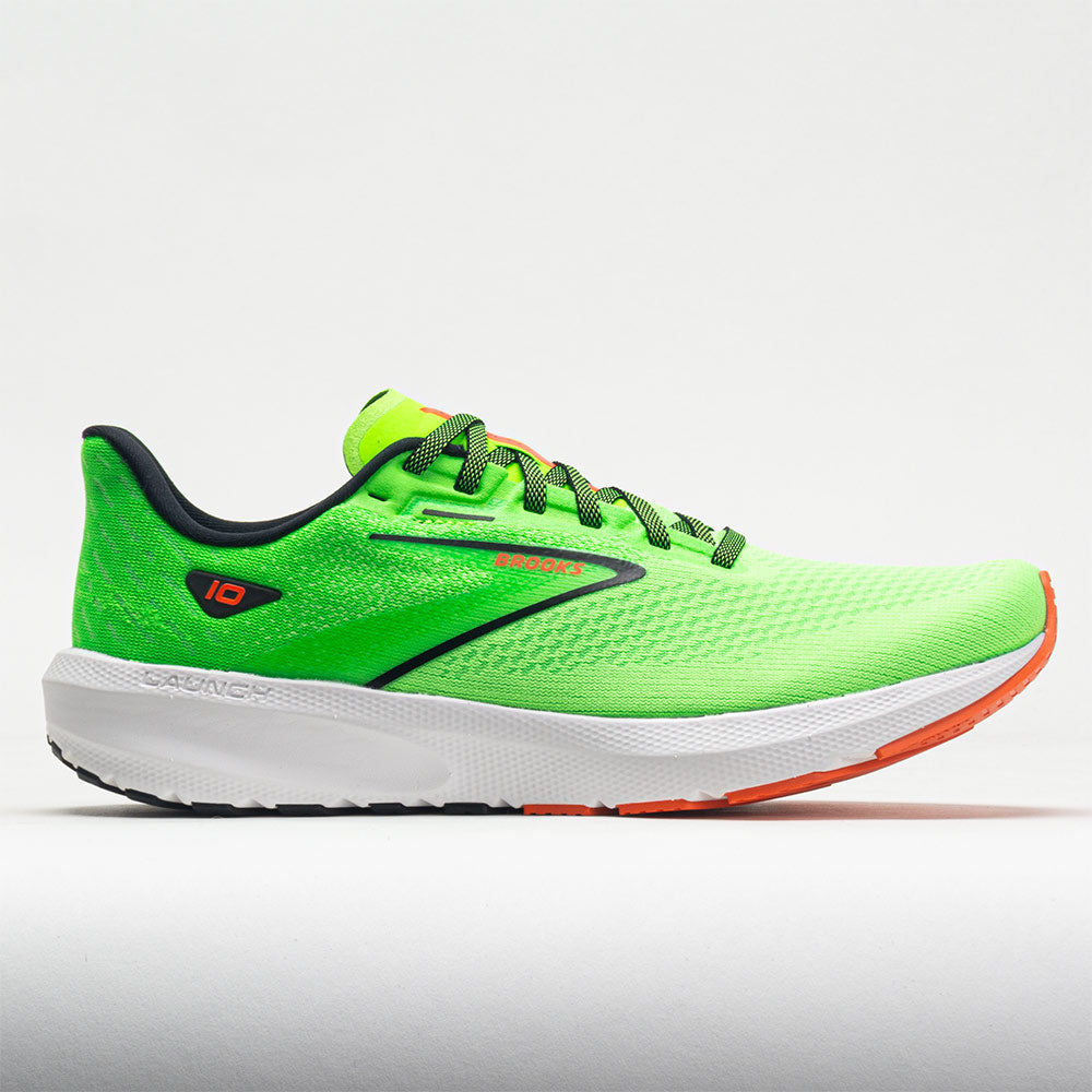 Brooks Launch 10 Men's  Green Gecko/Red Orange/White